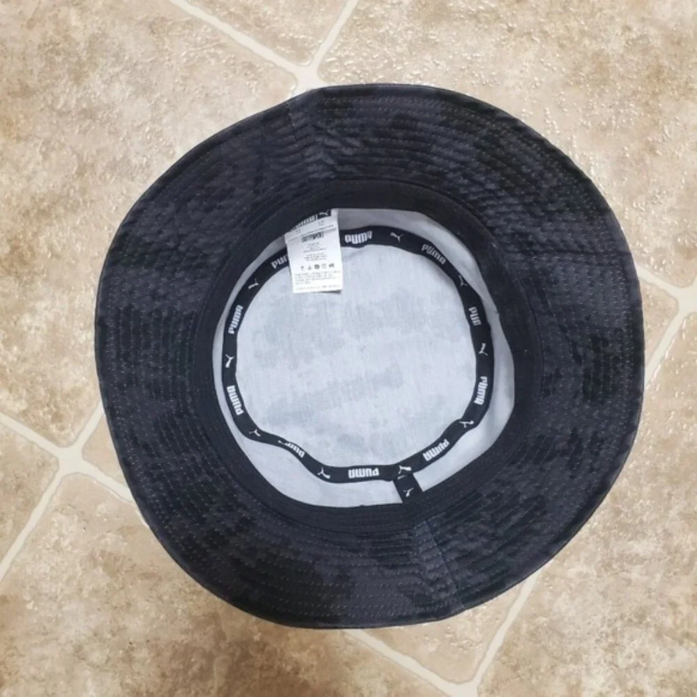 Puma Bucket Hat Y2K Unisex Black Grey Space Dye Nylon OS - Picture 6 of 9